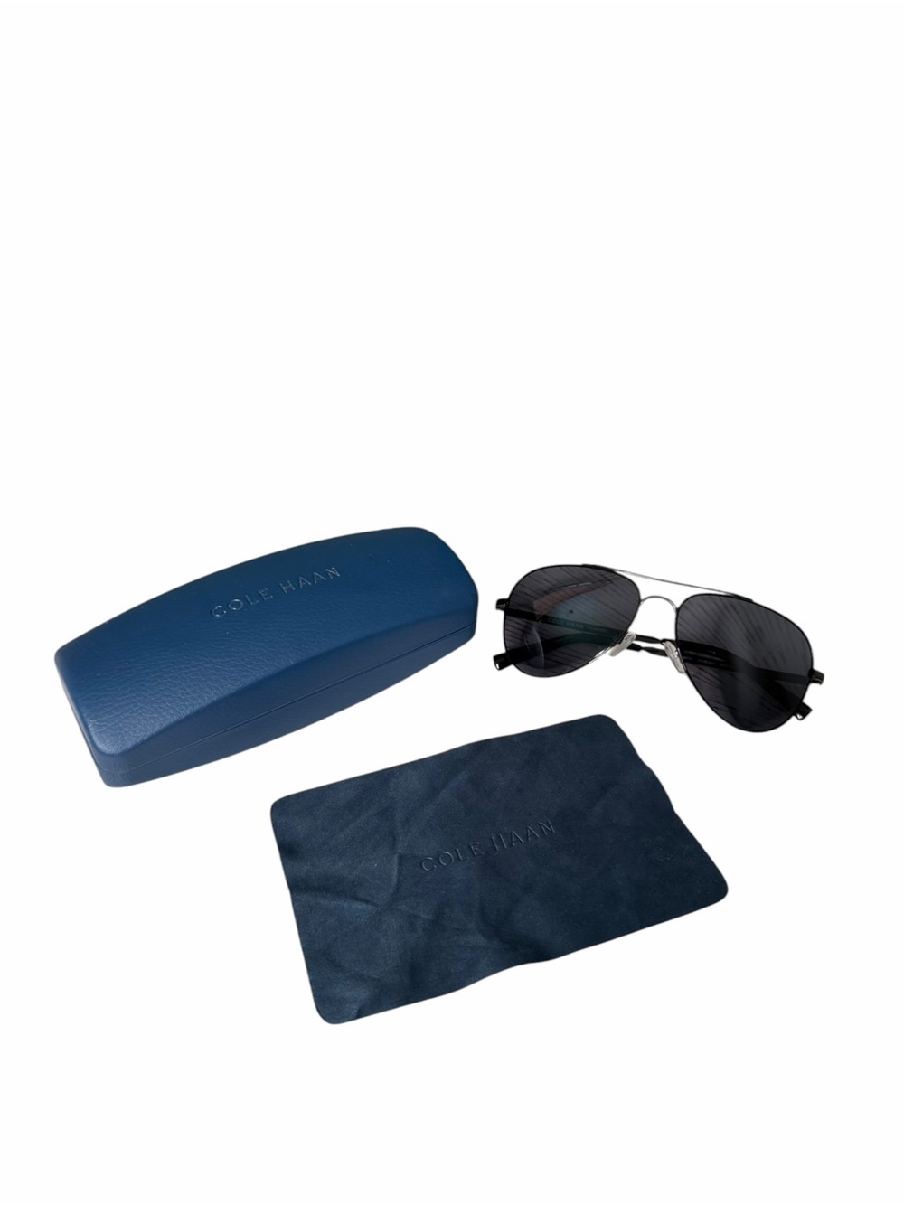 Cole Haan Black Polarized Aviator Sunglasses